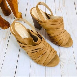Coconuts by Matisse Mona Faux Suede Strappy Slingback Block Heels Size 9